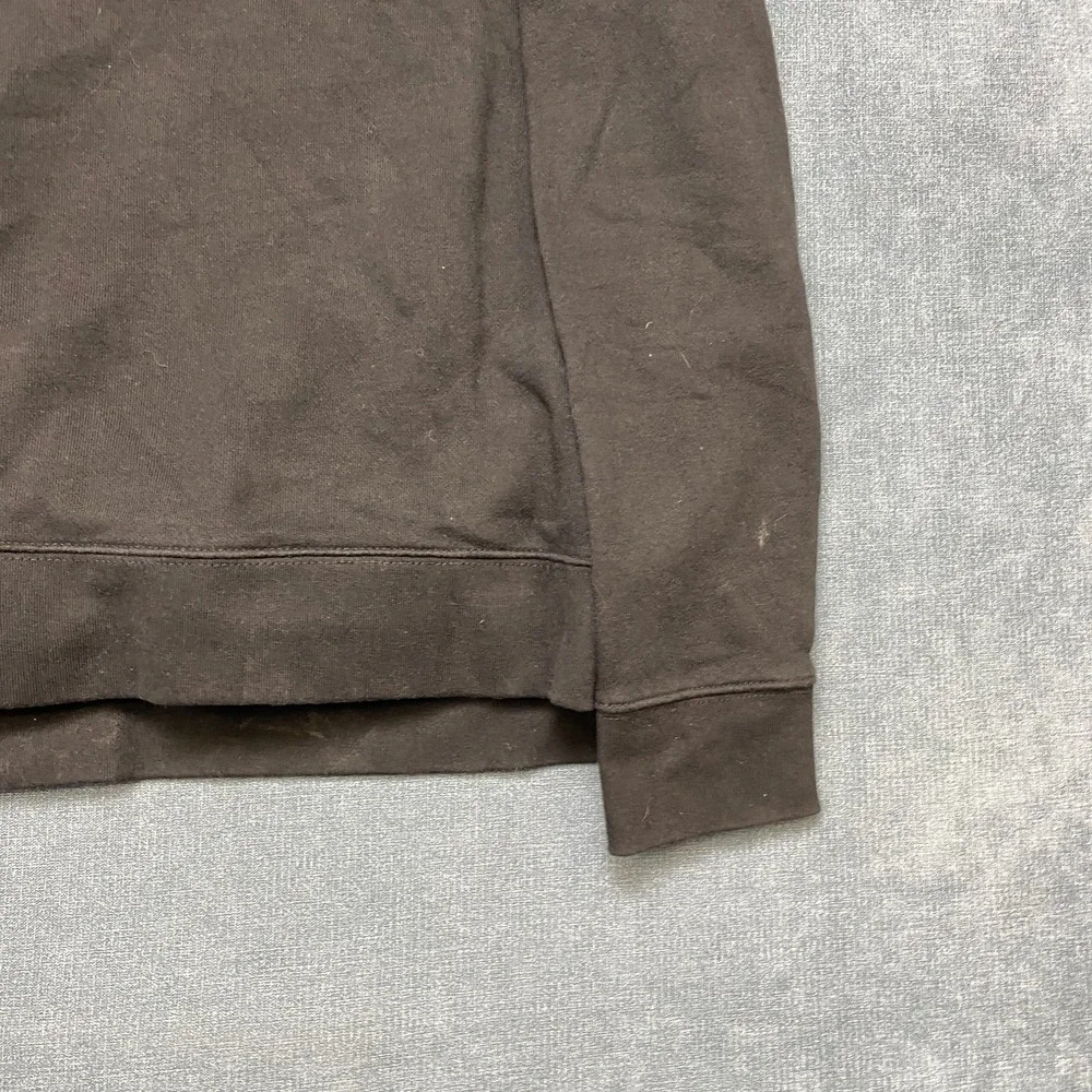 Adidas Trefoil Hoodie Mens M Black Graphic Logo Drawstring Ribbed Hem Pullover